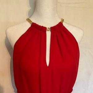 Michael Michel Kors red pleated dress